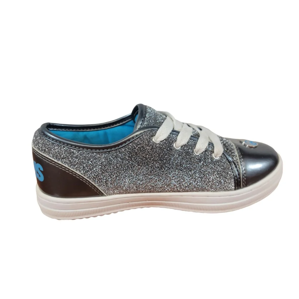 Osiris Lona Girls Athletic Glitter Silver Sneaker‎ Shoes Size 4
